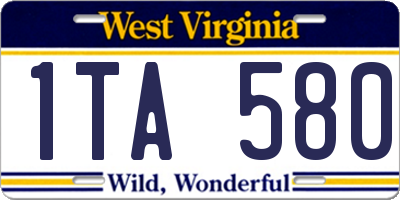 WV license plate 1TA580