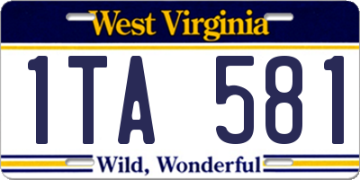 WV license plate 1TA581