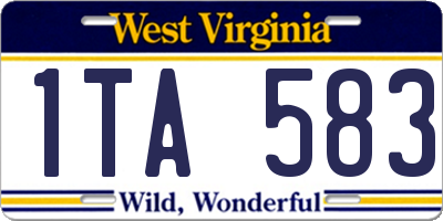 WV license plate 1TA583