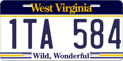 WV license plate 1TA584