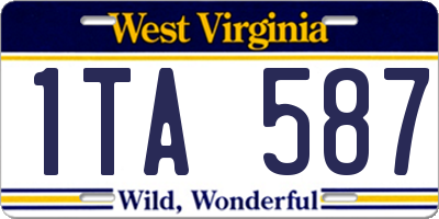 WV license plate 1TA587