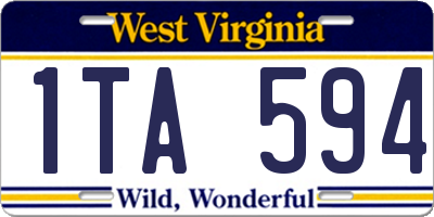 WV license plate 1TA594