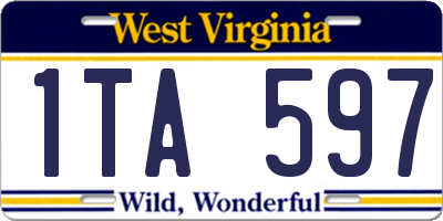 WV license plate 1TA597