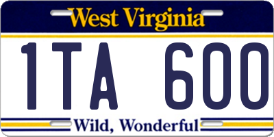 WV license plate 1TA600