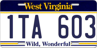 WV license plate 1TA603