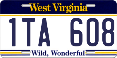 WV license plate 1TA608