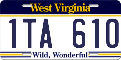 WV license plate 1TA610