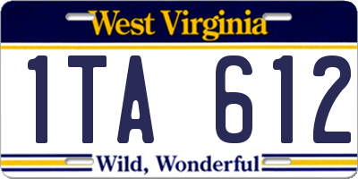WV license plate 1TA612