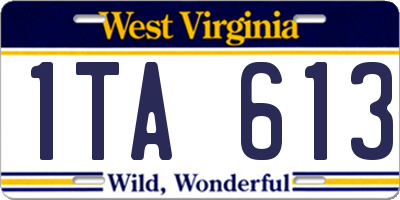WV license plate 1TA613