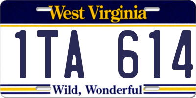 WV license plate 1TA614