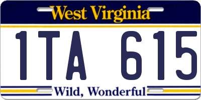 WV license plate 1TA615