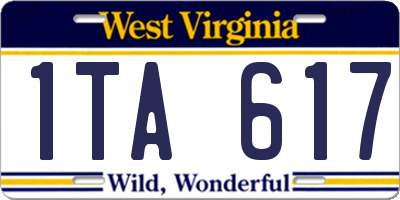 WV license plate 1TA617