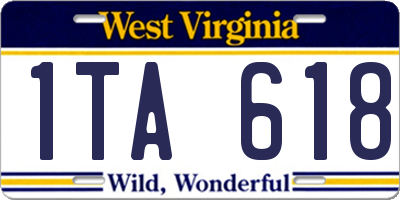 WV license plate 1TA618
