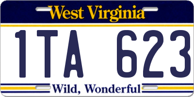 WV license plate 1TA623