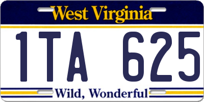WV license plate 1TA625
