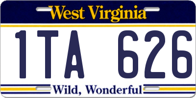 WV license plate 1TA626