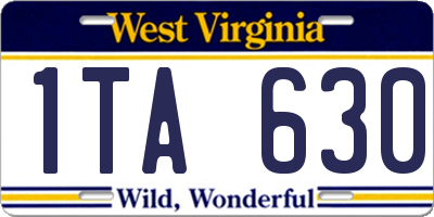 WV license plate 1TA630