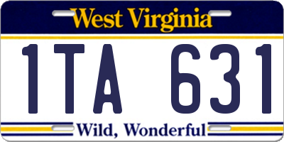 WV license plate 1TA631