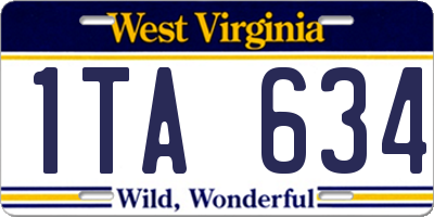 WV license plate 1TA634