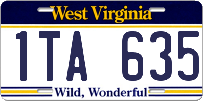WV license plate 1TA635