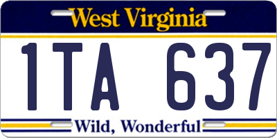 WV license plate 1TA637