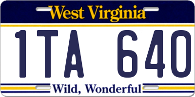 WV license plate 1TA640