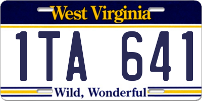 WV license plate 1TA641
