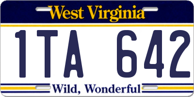 WV license plate 1TA642