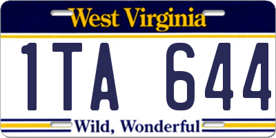 WV license plate 1TA644