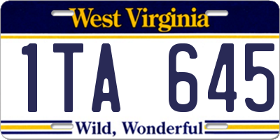 WV license plate 1TA645