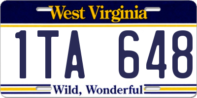 WV license plate 1TA648