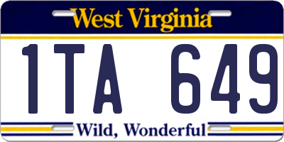 WV license plate 1TA649