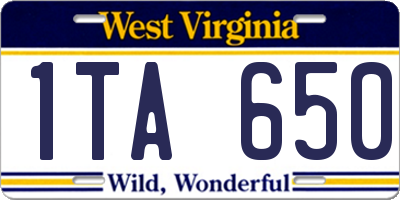 WV license plate 1TA650