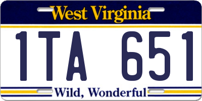 WV license plate 1TA651