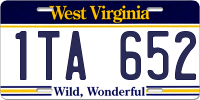 WV license plate 1TA652