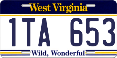 WV license plate 1TA653