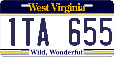 WV license plate 1TA655