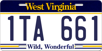 WV license plate 1TA661