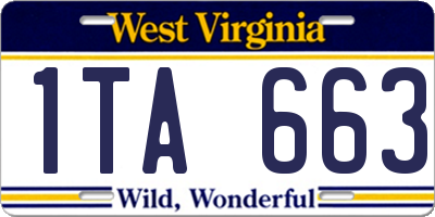WV license plate 1TA663