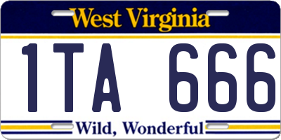 WV license plate 1TA666