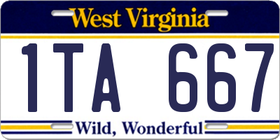 WV license plate 1TA667