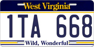 WV license plate 1TA668