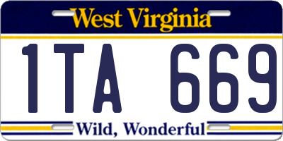 WV license plate 1TA669