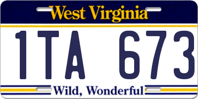 WV license plate 1TA673