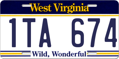 WV license plate 1TA674