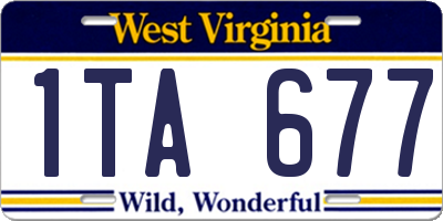WV license plate 1TA677