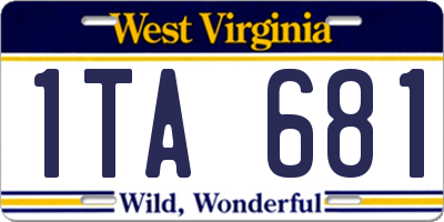 WV license plate 1TA681