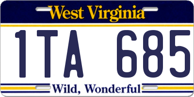 WV license plate 1TA685
