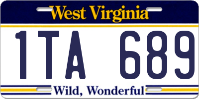 WV license plate 1TA689