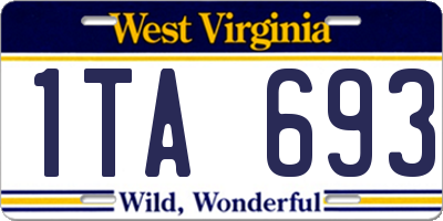 WV license plate 1TA693